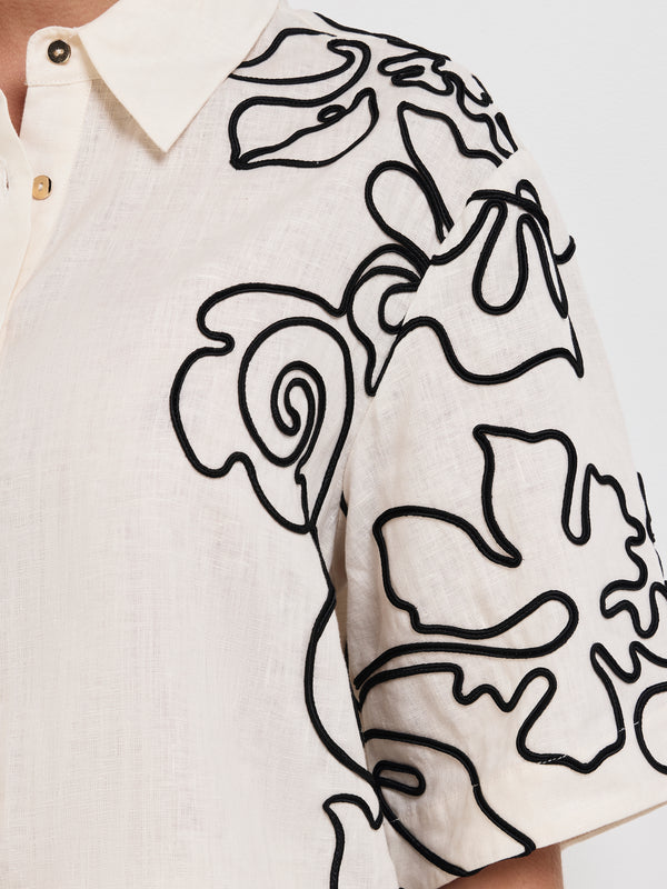 SHEIKE Outline Floral Shirt Floral 1008096 Fabric Image