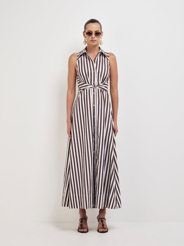 Size8 SHEIKE Anabella Midi Dress Stripe 1008112 Front Image