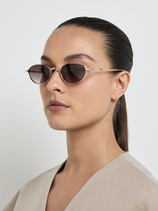 SHEIKE Sienna Sunglasses Gold 1008117 Side Model Image