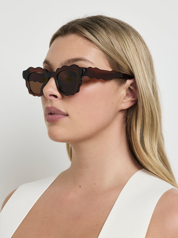SHEIKE Lucie Sunglasses Chocolate 1008122 Side Model Image