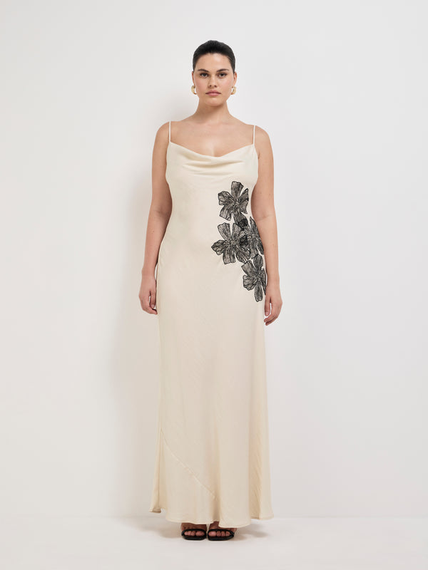 Size12 SHEIKE Eloisa Maxi Dress Ecru 1008142 Front Image