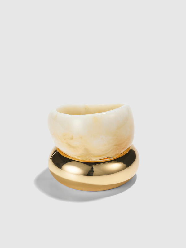 SHEIKE Leia Bangle Set Cream/Gold 1008169 Ghost Image