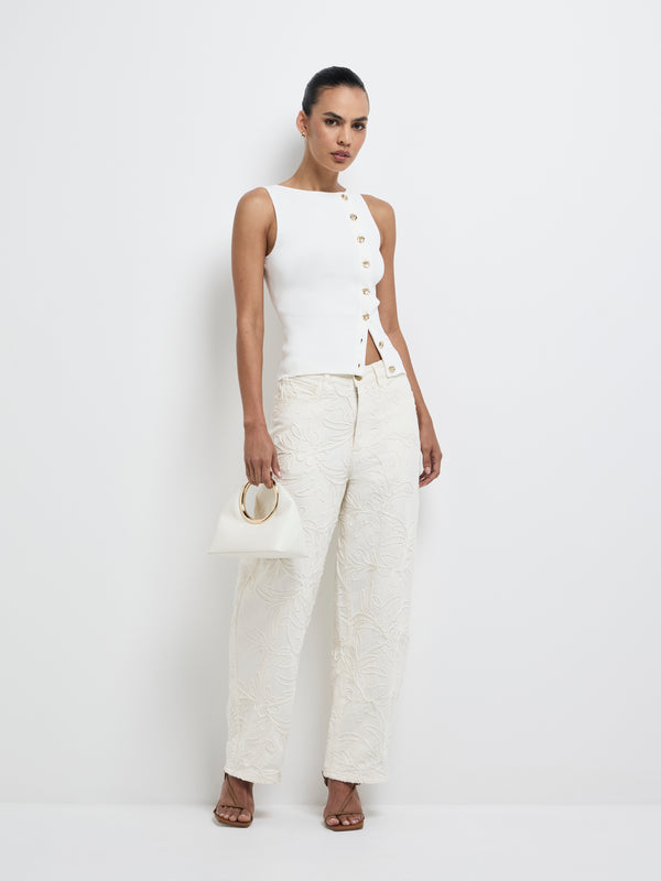 SHEIKE Clement Knit Top White 1008200 Front Styled Image