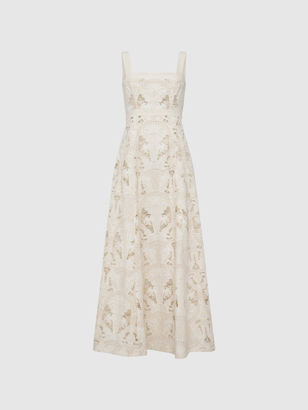 SHEIKE Tropics Embroidered Midi Dress White 1008199 Ghost Image