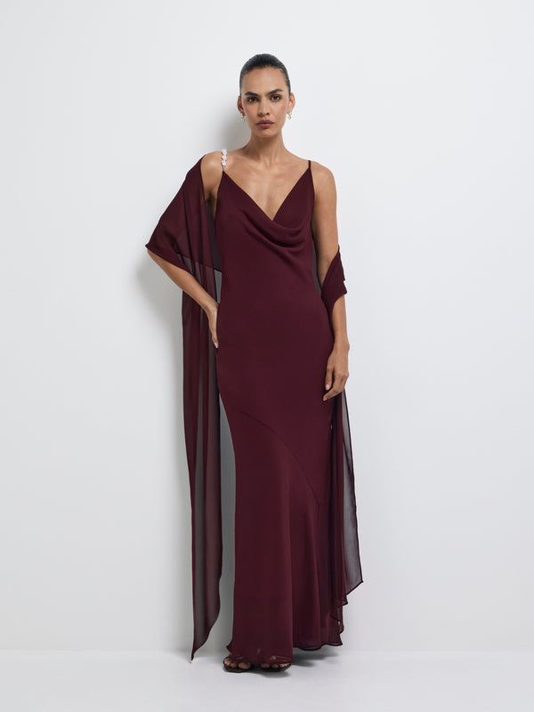 SHEIKE Anya Maxi Dress Plum 1008219 Front Image