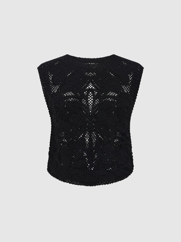 SHEIKE Bella Crochet Top Black 1008222 Ghost Image