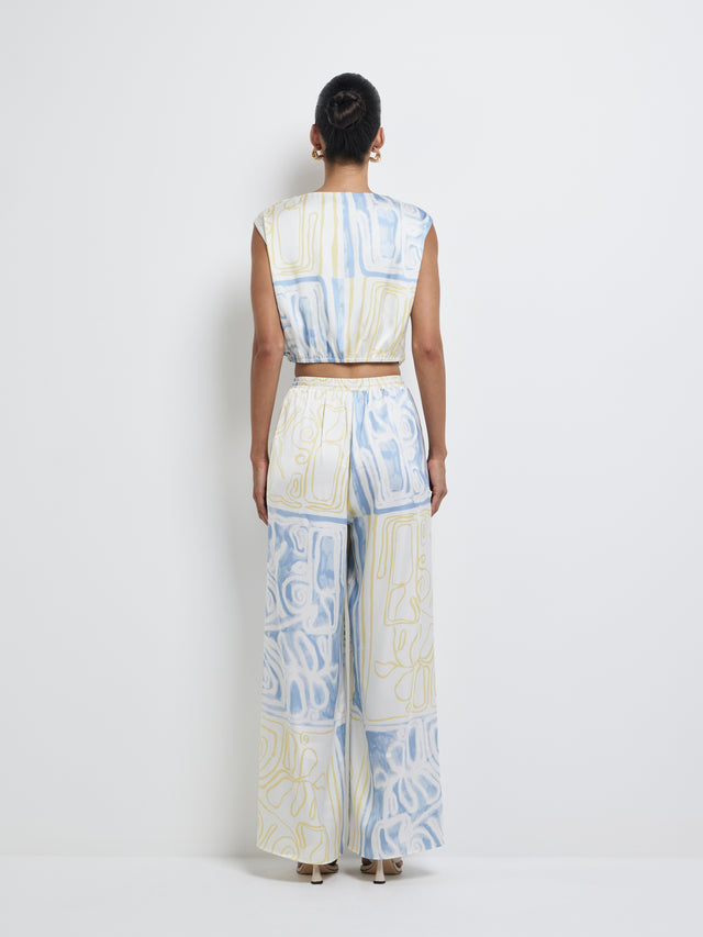Roma Top Print | Satin Crop | SHEIKE