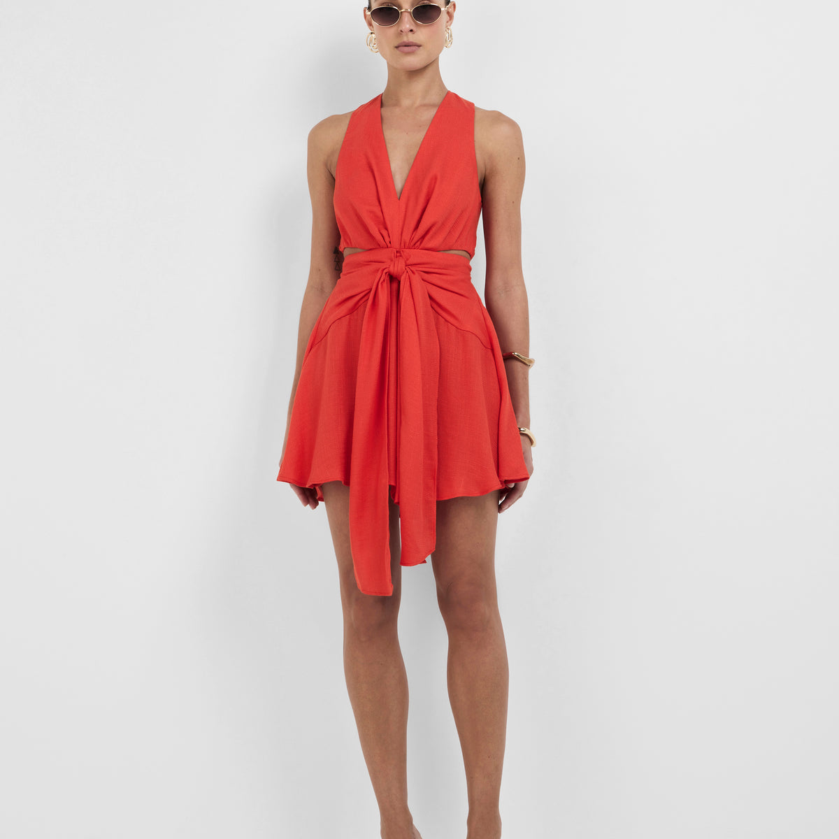 Red Ruby Mini Ruby Mini Dress Red | Tie Front Mini | SHEIKE