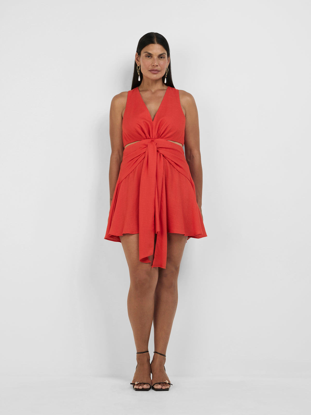 Red Ruby Mini Ruby Mini Dress Red | Tie Front Mini | SHEIKE