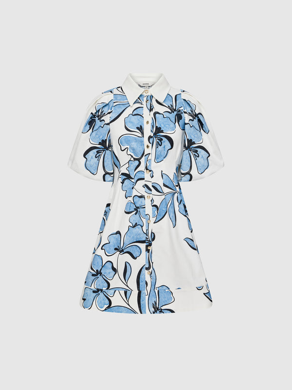 SHEIKE 1008340 Hibiscus Mini Dress Floral Ghost Image