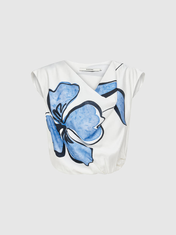 SHEIKE Hibiscus Top Floral 1008365 Ghost Image