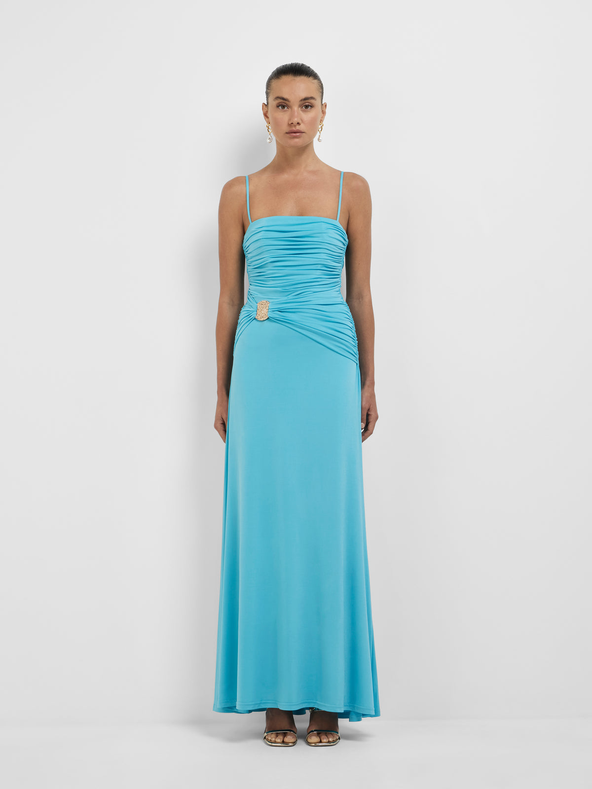 Kara Gown Blue | Jersey Maxi Dress | SHEIKE