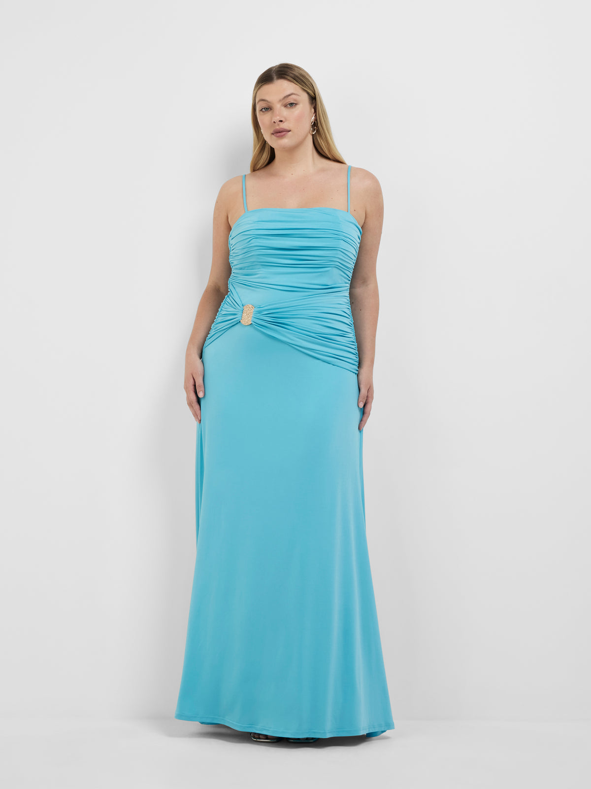 Kara Gown Blue | Jersey Maxi Dress | SHEIKE