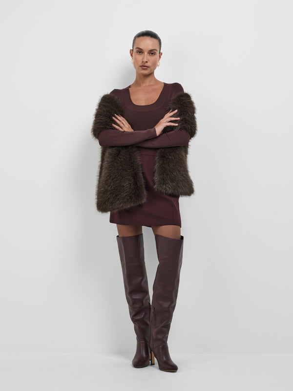 SHEIKE Annabelle Bodysuit Chocolate 1008761 Styled Front Image