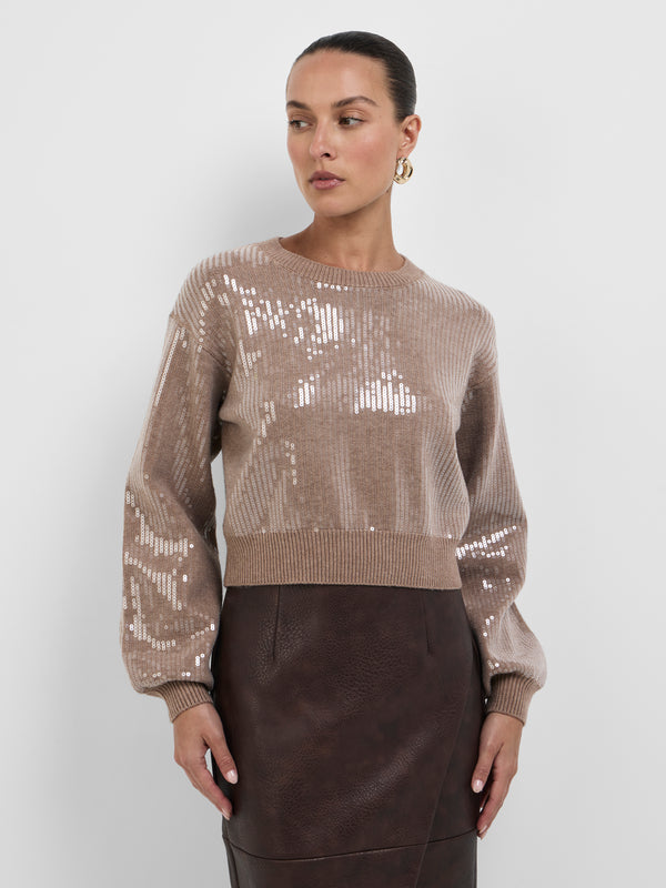 Size8 SHEIKE Sadie Sequin Knit Jumper 1008582 Close Up Image