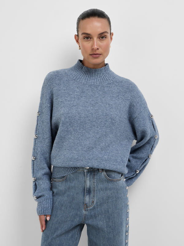 Size8 SHEIKE Eva Knit Jumper Blue 1008594 Close Up Image