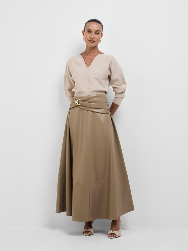 SHEIKE Stella Midi Skirt Fawn 1008595 Styled Front Image