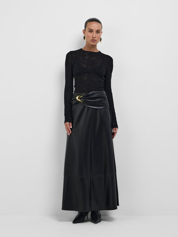 SHEIKE Stella Midi Skirt Black 1008601 Front Image