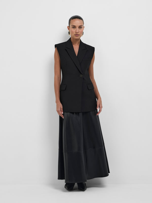 SHEIKE Stella Midi Skirt Black 1008601 Styled Front Image