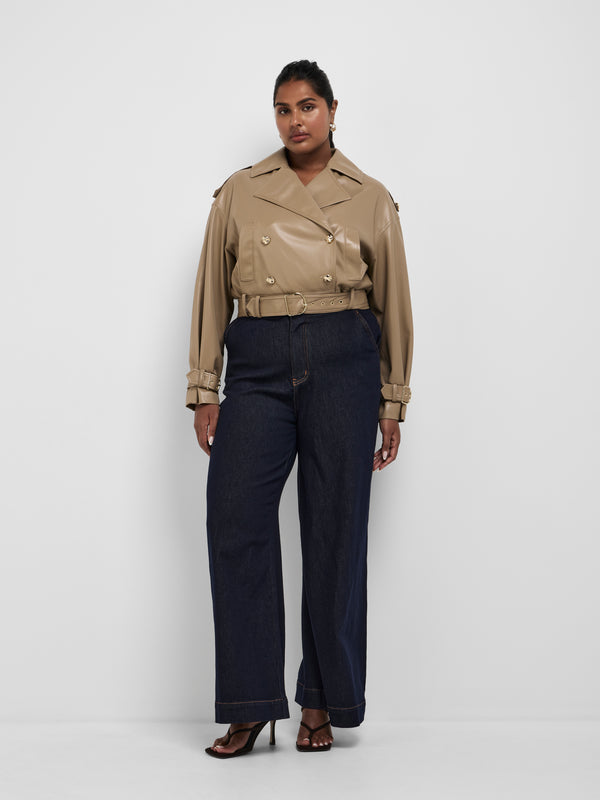 Size16 SHEIKE Melanie Cropped Jacket Fawn 1008631 Front Image