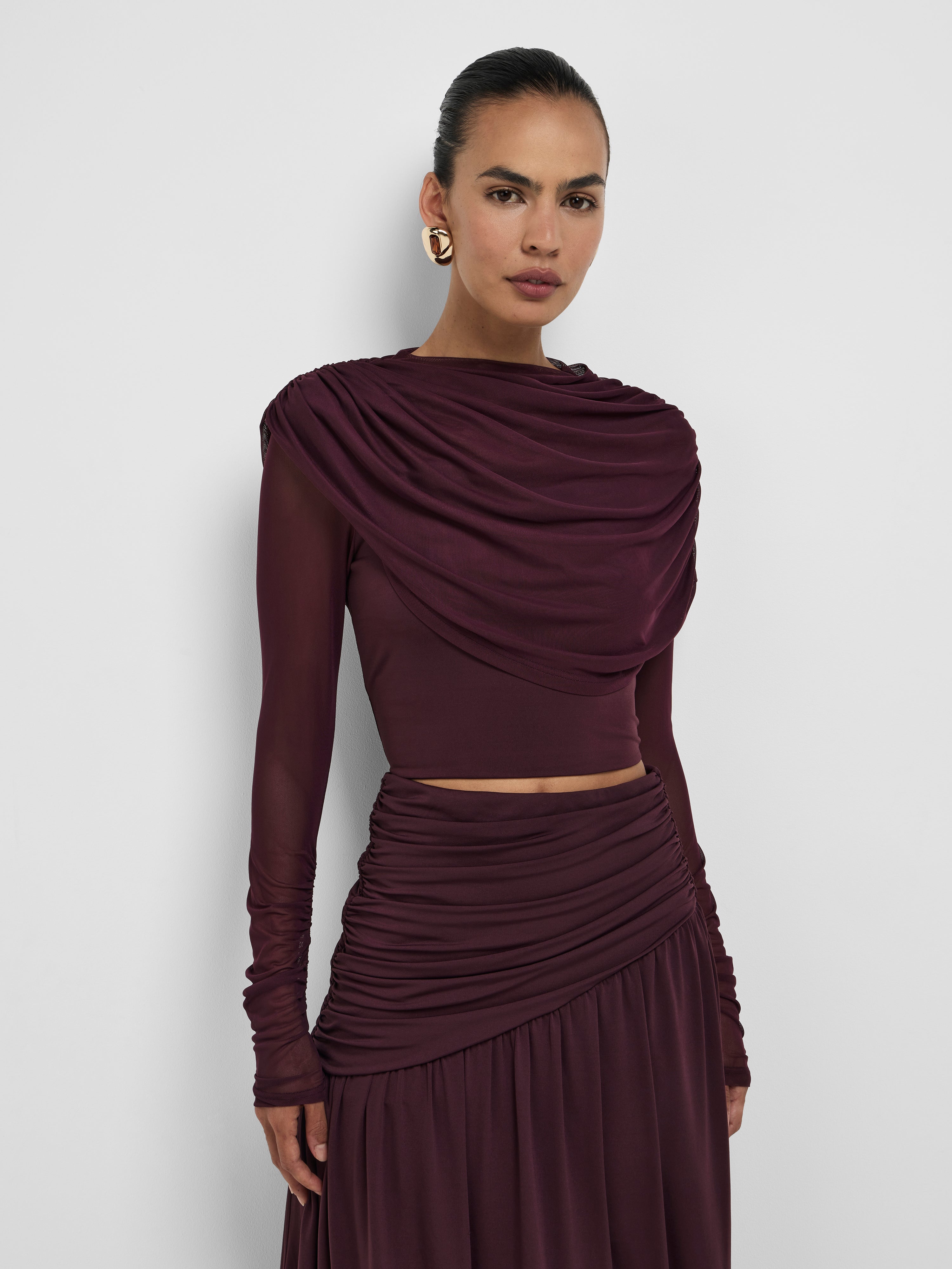 Zuri Top Black Jam | Mesh Long Sleeve Top | SHEIKE