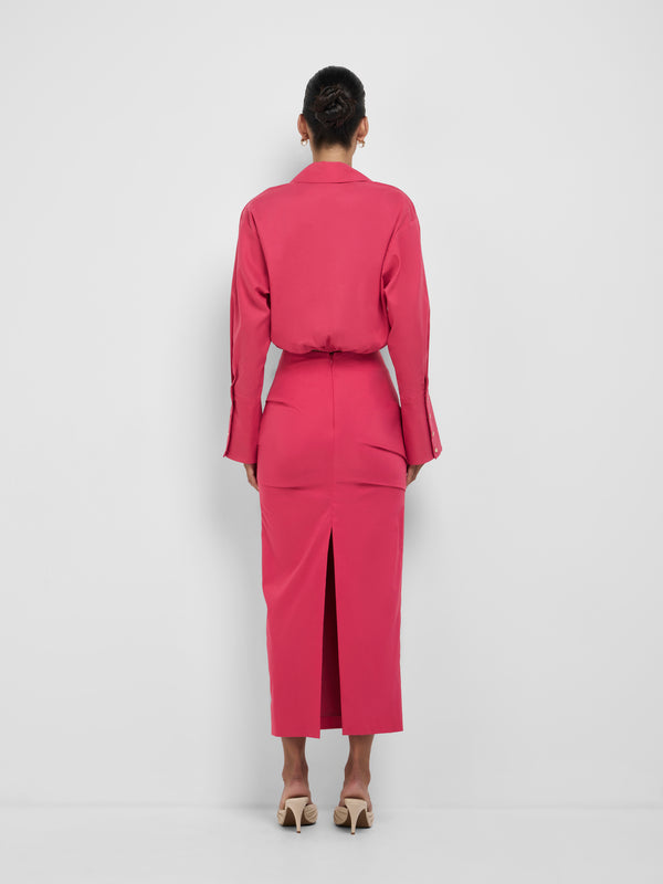 SHEIKE Madison Midi Skirt Raspberry 1008645 Back Image