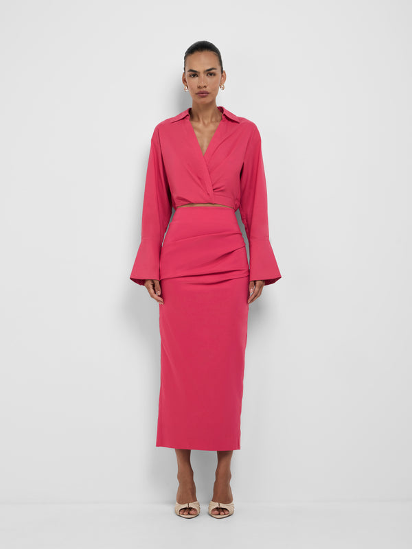 SHEIKE Madison Cropped Shirt Raspberry 1008647 Front Image