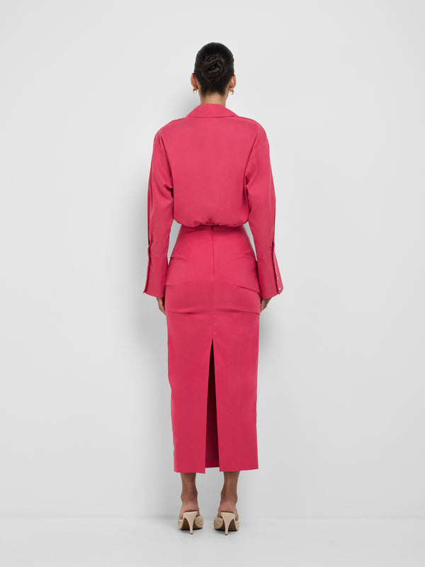 SHEIKE Madison Cropped Shirt Raspberry 1008647 Back Image