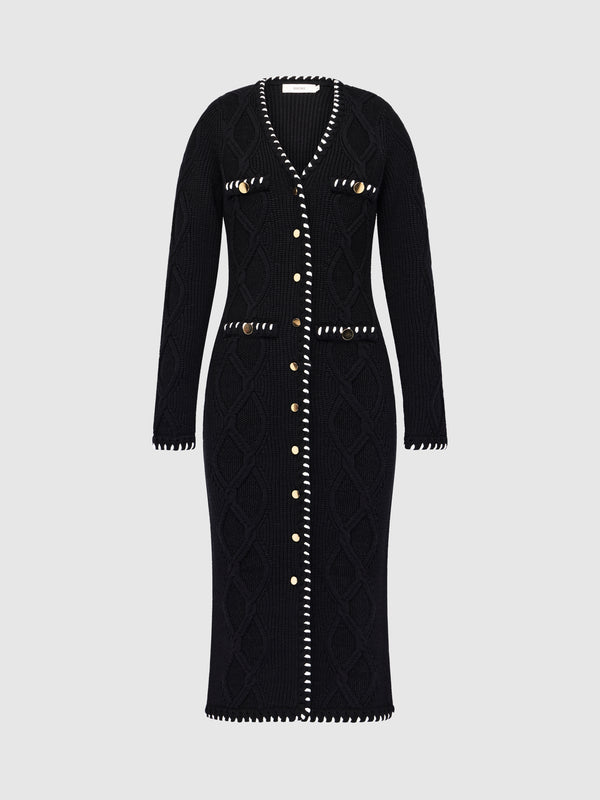 SHEIKE Margot Knit Long Cardigan Black 1008649 Ghost Image