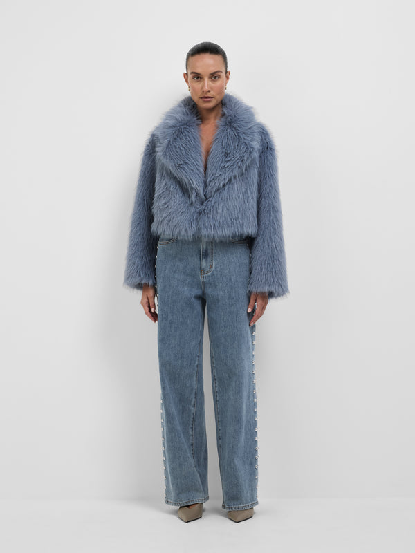 SHEIKE Alora Fur Jacket Blue 1008675 Front Image