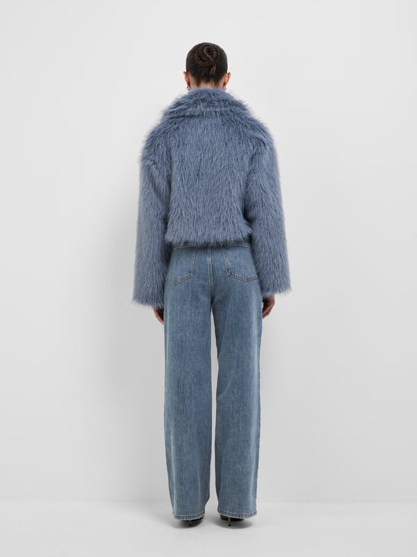 SHEIKE Alora Fur Jacket Blue 1008675 Back Image