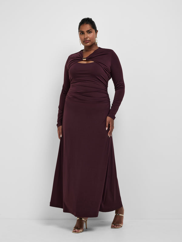 Size16 SHEIKE Zemi Maxi Dress Sangria 1008704 Front Image