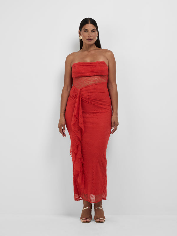 Size12 SHEIKE Rosie Maxi Dress Red 1008711 Front Image