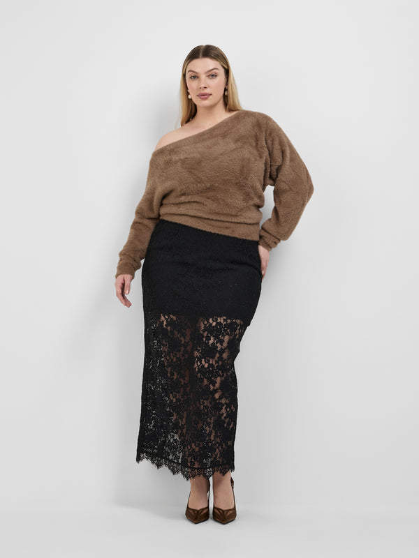 SYLVIE KNIT JUMPER, front view on size 16 model