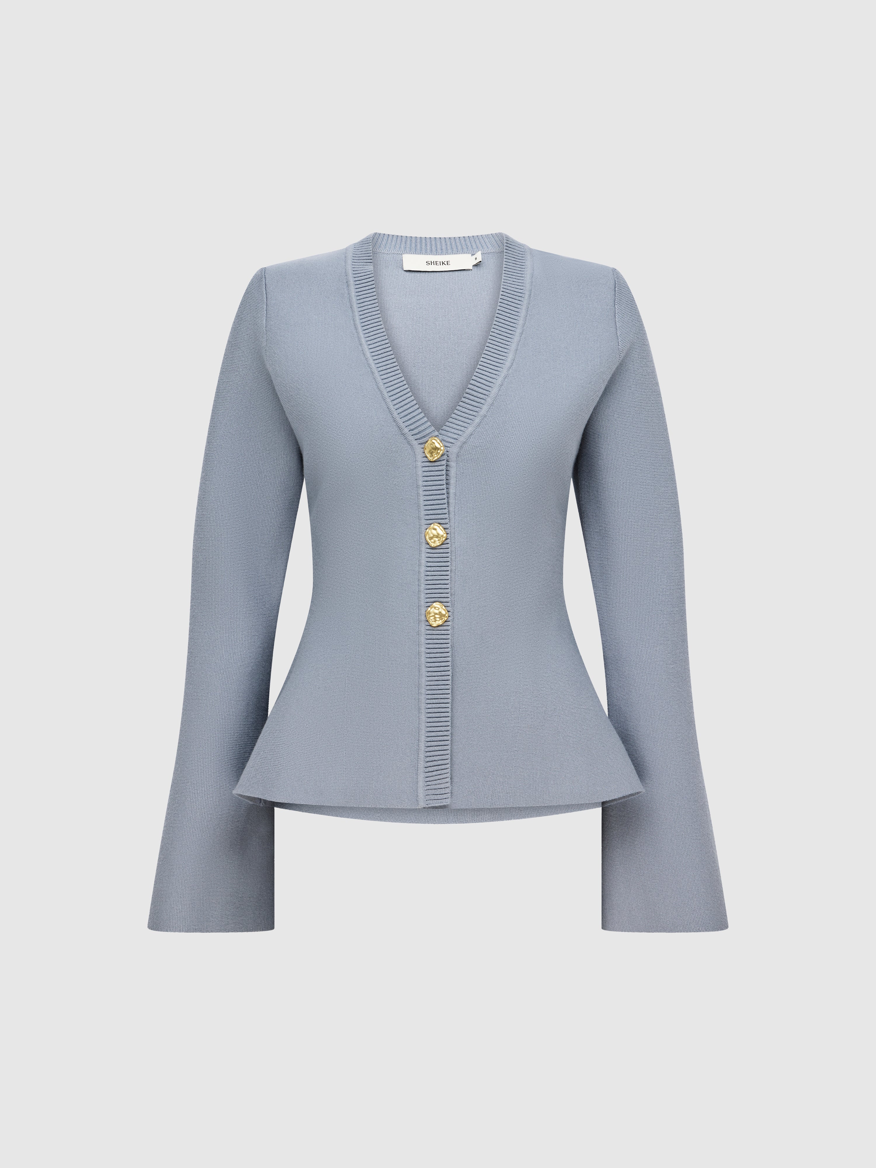 Carla Knit Cardigan Slate | V Neck Cardigan | SHEIKE