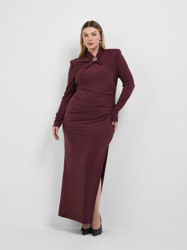 MANON GOWN, front view on size 16 model