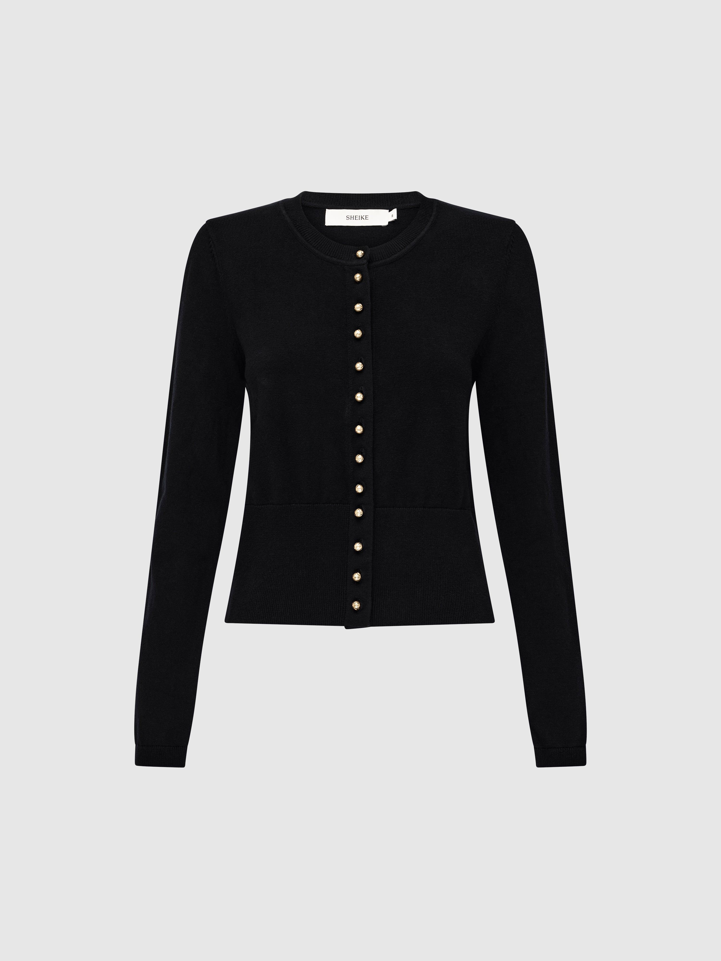 Nancy Cardigan Black | Button Up Knit | SHEIKE