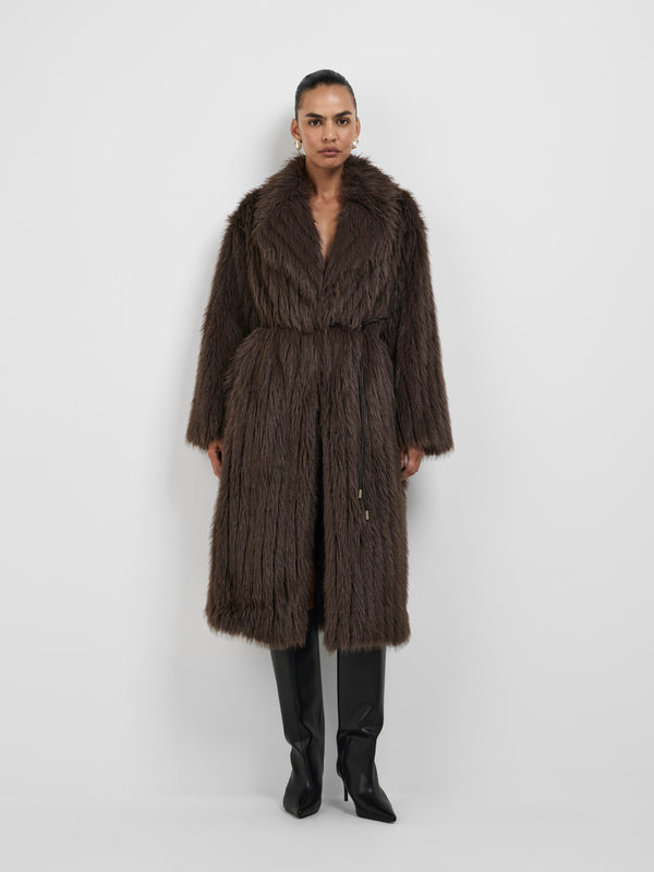 EVE COAT, front view on size 8 model