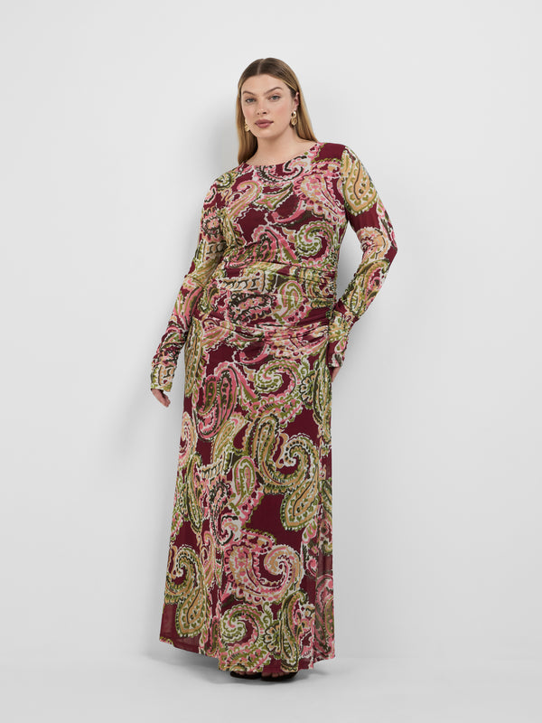 ELYSE MAXI DRESS, front view on size 16 model
