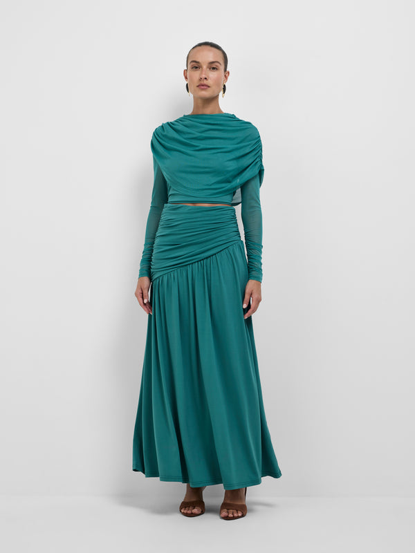 SHEIKE Zuri Maxi Skirt Jade 1008766 Front Image