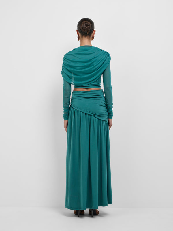 SHEIKE Zuri Maxi Skirt Jade 1008766 Back Image