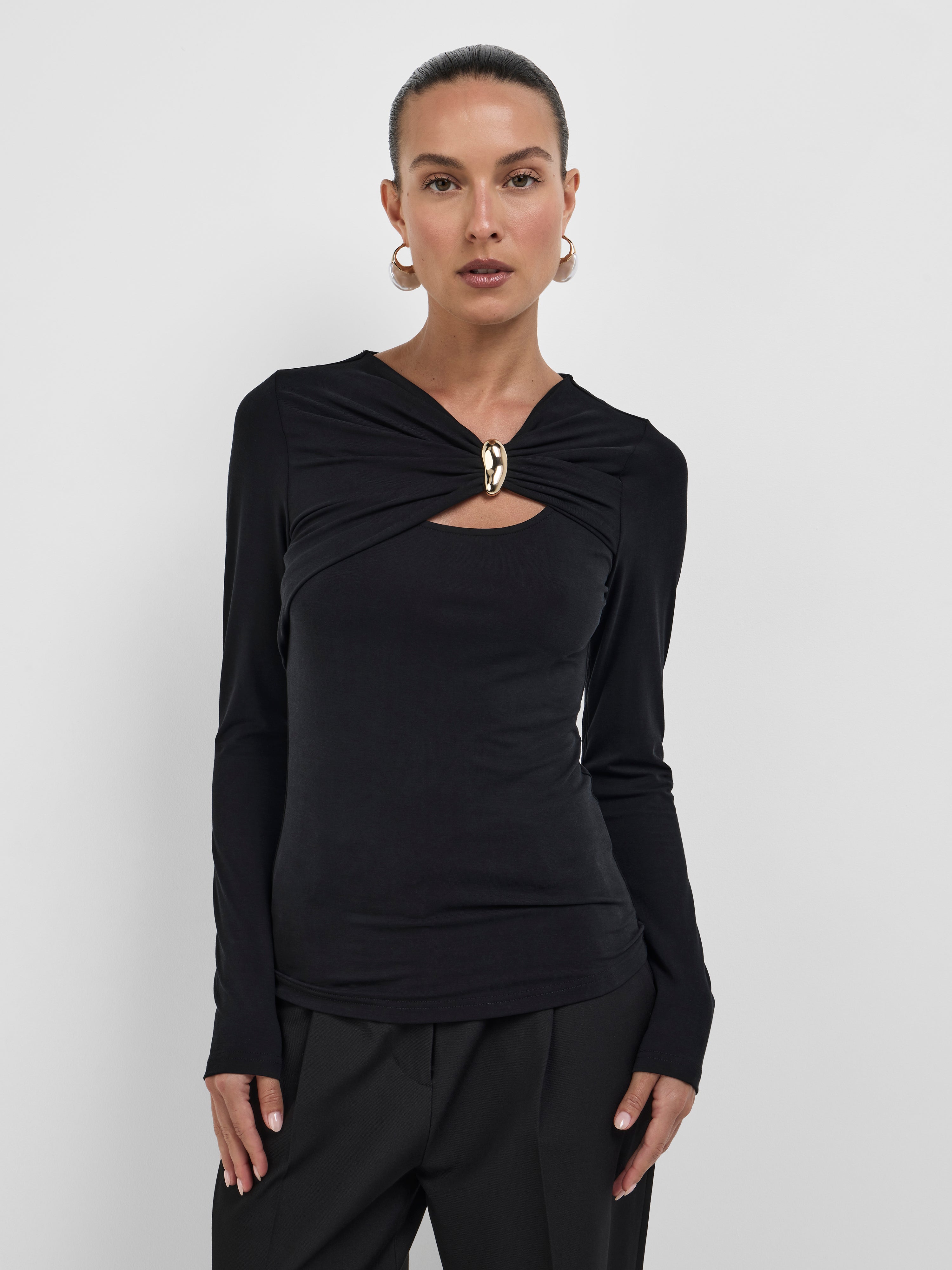 Jade Top Black | Long Sleeve Top | SHEIKE