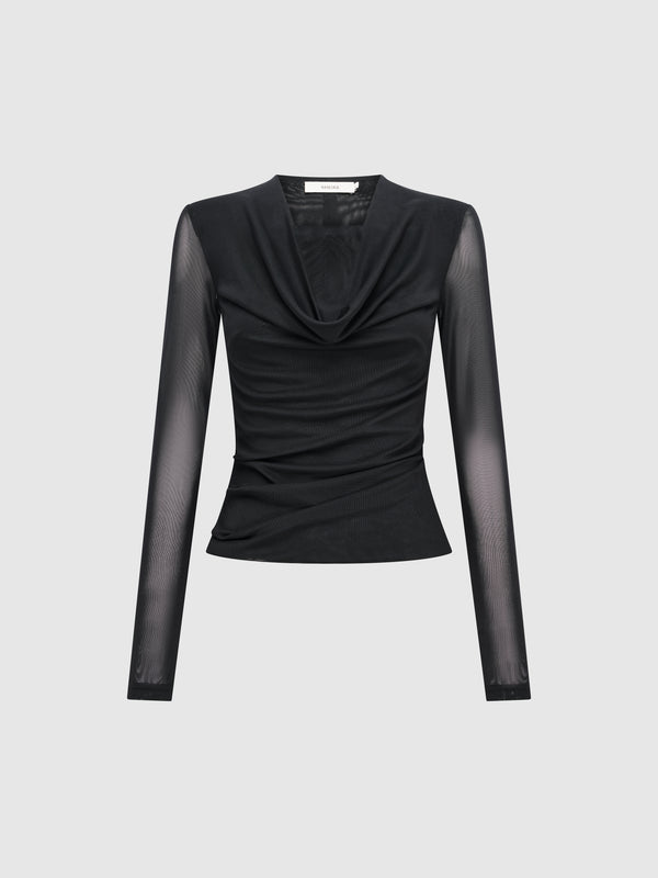 RANA SLEEVE TOP, flat lay