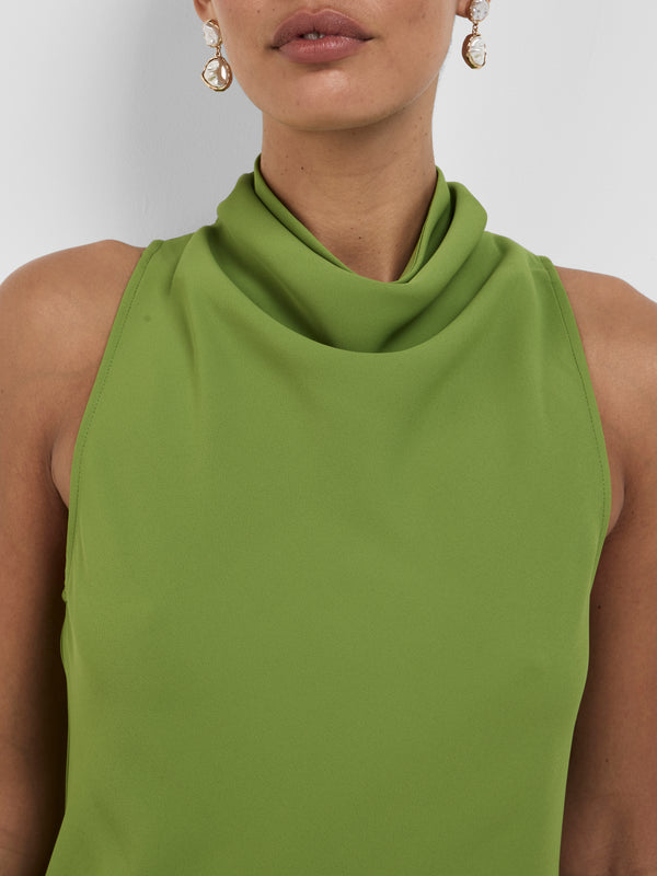 ADELE COWL NECK TOP, close-up detail