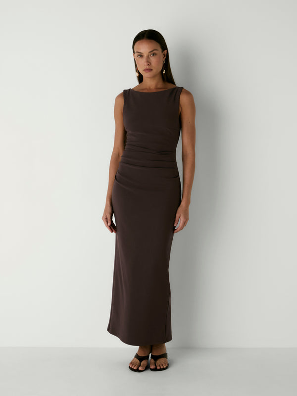 ROXI GOWN, front view on size 8 model