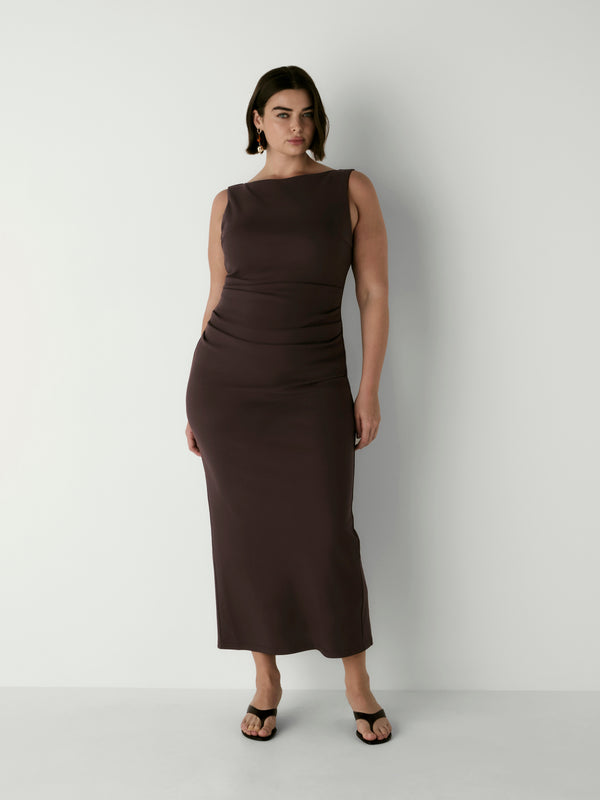 ROXI GOWN, front view on size 16 model