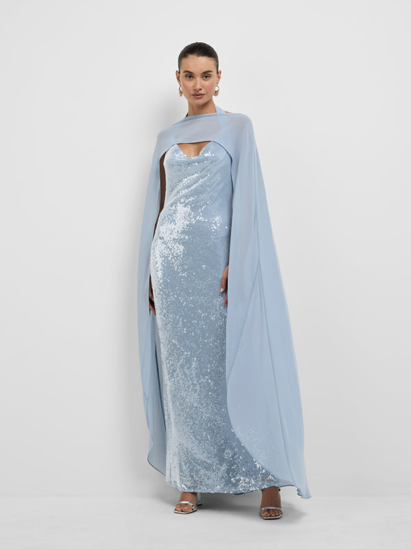 ELIZE GOWN, front view on size 8 model