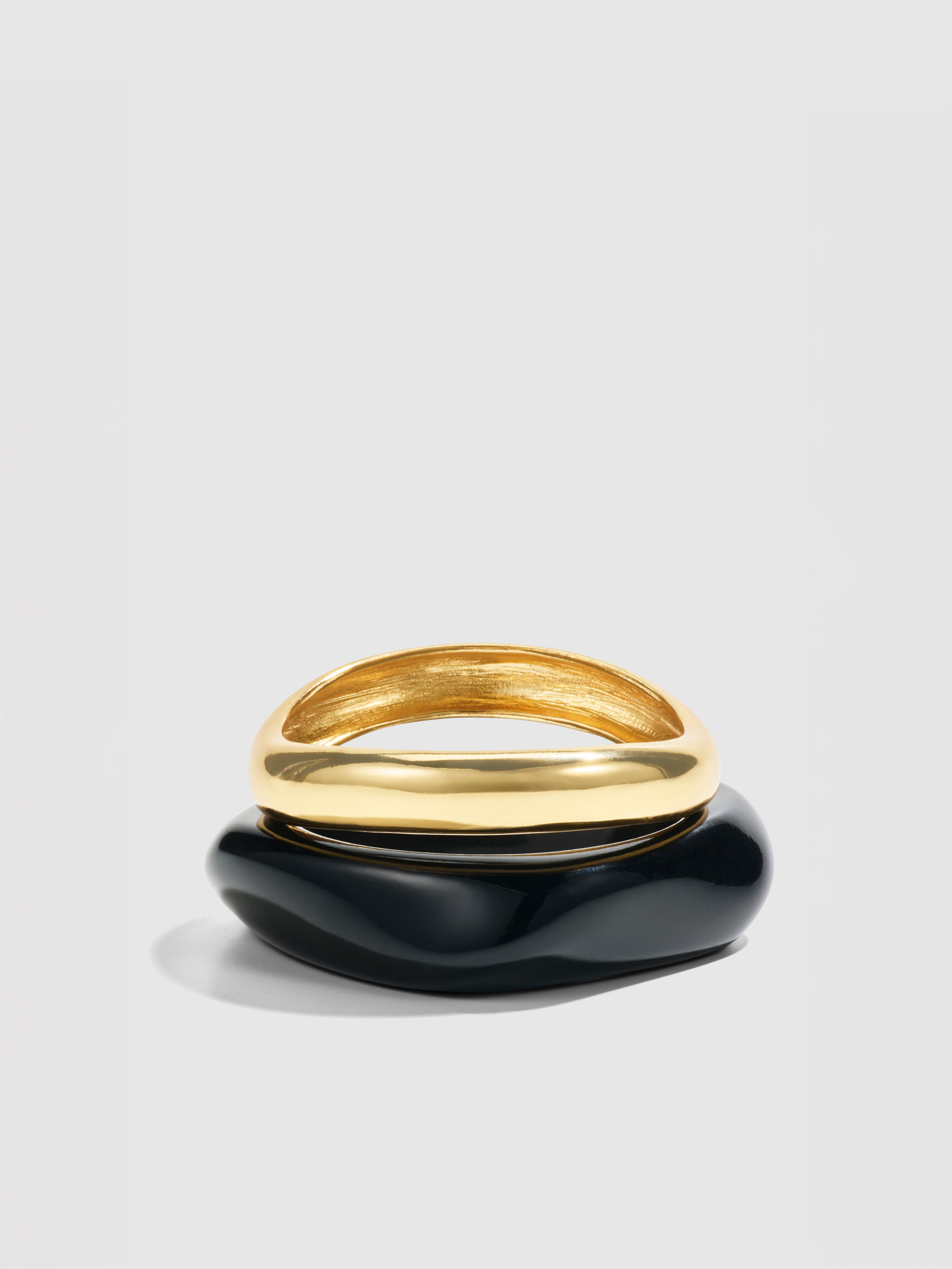 Lulu Bangle Set Black/Gold | Statement Bangles | SHEIKE