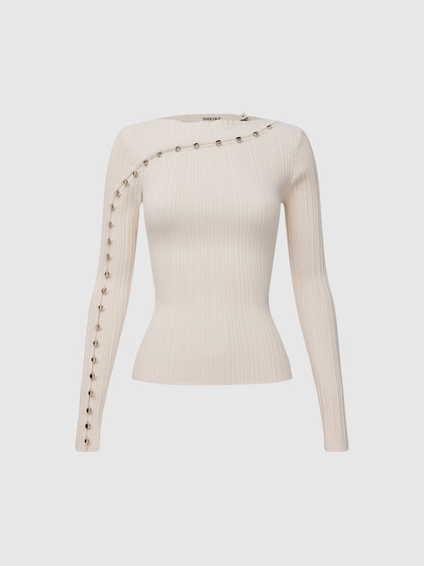 CLAUDETTE KNIT TOP, flat lay