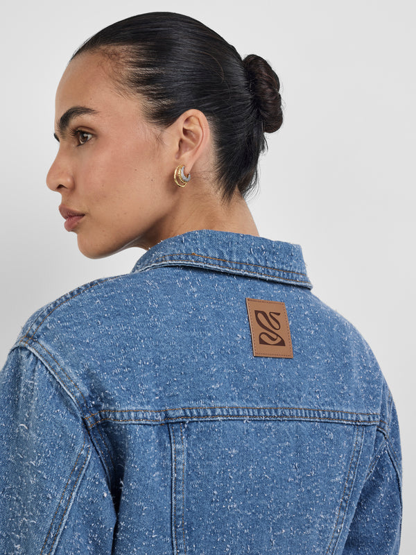 QUINN DENIM JACKET, back view